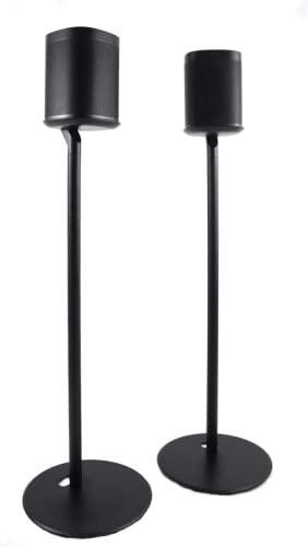 ynVISION.DESIGN Fixed Height Floor Stand Compatible with Sonos One, One SL and Play:1 Speaker | 2 Pack | YN-ONE Pair (Black)