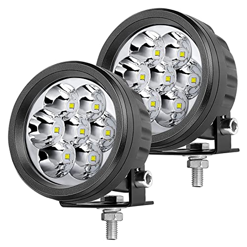 OFFROADTOWN 3.5Inch 80W Round LED Lights 2PCS Offroad Driving Lights LED Pods Light Waterproof Round LED Work Lights for Truck Pickup SUV ATV UTV Boat 4x4 Car Motorcycle