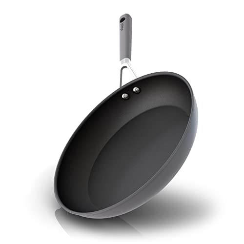 Ninja CW60030 NeverStick Comfort Grip 12" Fry Pan, Nonstick, Durable, Scratch Resistant, Dishwasher Safe, Oven Safe to 400F, Silicone Handles, Grey