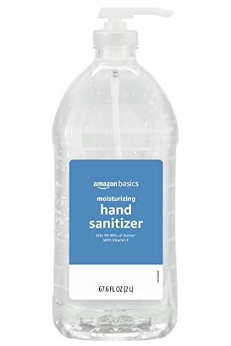 Amazon Basics Hand Sanitizer, Original Scent, Contains 62% Ethyl Alcohol, Unscented, 67.6 fluid ounce, 1-Pack (Previously Solimo)