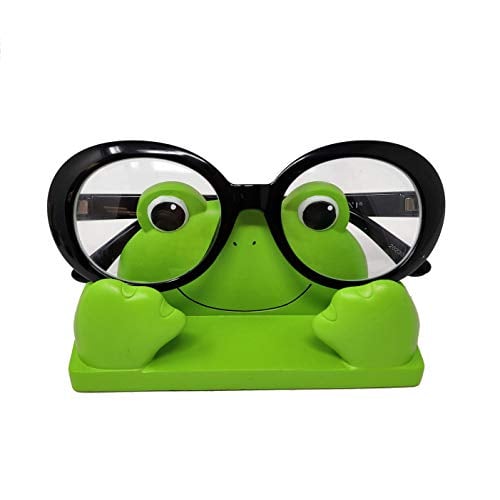 JewelryNanny Fun Frog Eyeglass Holder Stand for Kids Women - Securely Hold Kids Eyeglasses, Adult Reading Glasses like Bedside Nightstand Organizer, Cute Desk Accessories