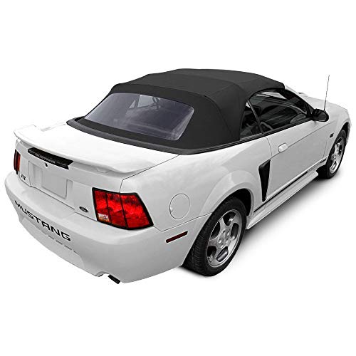 Sierra Auto Tops Replacement Convertible Soft Top with Heavy Gauge Pressed Plastic Window, fits Ford Mustang models 1994-2004, Premium Grade Sailcloth Vinyl, Black