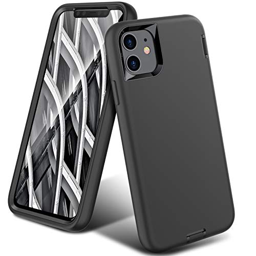 ORIbox for iPhone 11 Case Black, [10 FT Military Grade Drop Protection], Soft-Touch Finish of The Liquid Silicone Exterior Feels, Heavy Duty Shockproof Anti-Fall Case for iPhone 11,6.1 inch, Black