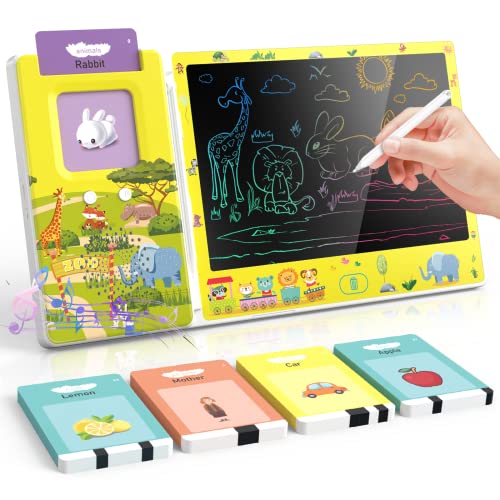 Trushome Talking Flash Cards & Writing Tablet 2-in-1, Kids Toddler Toys Flash Cards with 224 Sight Words,Autism Sensory Toys, Ideal Educational Toys Gifts for Age 1 2 3 4 5 Years Old Boys and Girls