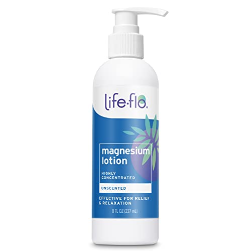 Life-flo Magnesium Lotion, Unscented Massage & Body Lotion, Relief & Relaxation for Overworked Muscles & Joints, with Magnesium Chloride from The Zechstein Seabed, Plus Shea Butter & Coconut Oil, 8oz