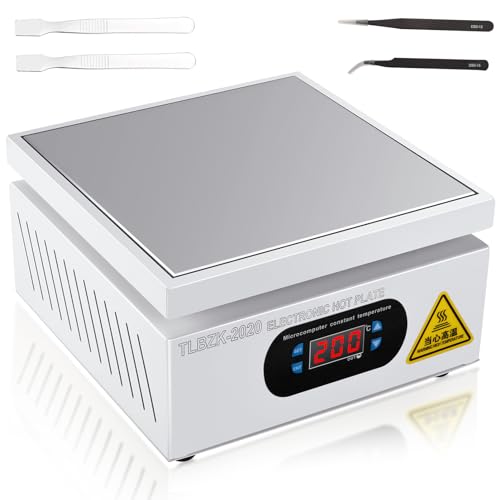 TLBZK 700W 110V Soldering Station Hot Plate, LED Microcomputer Electric Preheat Rework Heater Lab (200X200mm)