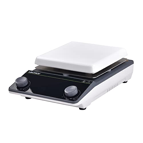 LACHOI Magnetic Hotplate Stirrer 5.9 inch Hot Plate Magnetic Stir Plate Max 5L Max Temp.300/572F 200-1600RPM Magnetic Mixer Ceramic Coated Lab Stirrers with Stir Bar & Standing Pole(No Screen)