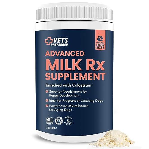 Vets Preferred Puppy Milk Replacement Formula - Dog Milk Replacer Powder Supplement for Pregnant, Lactating, Aging Dogs - Enriched with Colostrum - Nutritious Nursing Formula for Puppies - 12 Oz