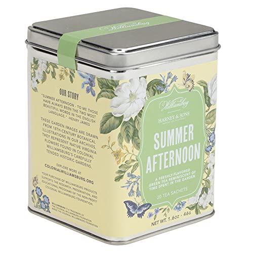 Harney & Sons Summer Afternoon Colonial Williamsburg Blend | Green Tea with Floral and Fruit Flavors