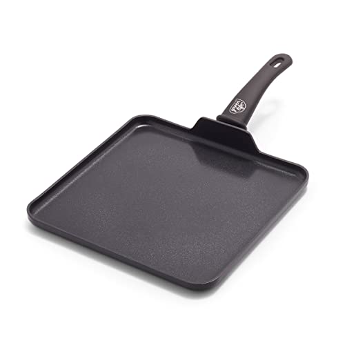 GreenLife Soft Grip Diamond Healthy Ceramic Nonstick 11" Griddle Pan, PFAS-Free, Dishwasher Safe, Black