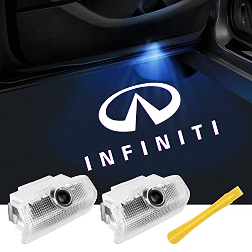 No Fade Car Door Lights Logo for Infiniti, LED Welcome Lights Accessories for Q50 Q60 Q70 G25 G37 QX50/56/60/70/80 M25/35/37/45/56 FX35/37/45/50 EX25/35/37 (IF-2pcs)