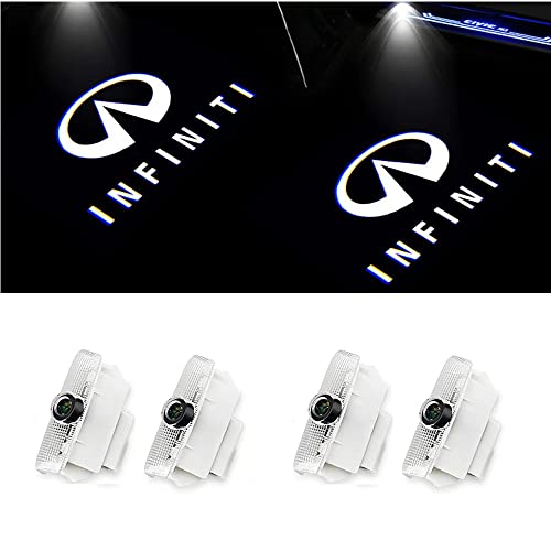 Car LED Logo Lights Ghost Light Door Light Projector Welcome Accessories Emblem Lamp For Infiniti Compatible FX37 FX50 G37 G25 Q50 Q60 M25 M35 M37 EX25 EX35 EX37 QX50 QX56 QX70 QX80 FX G M EX (4 Pack)