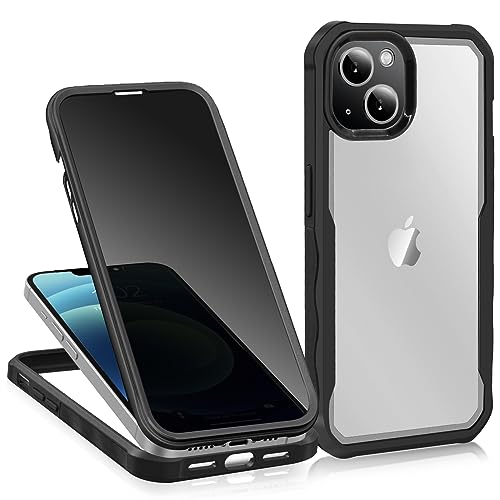 Privacy Case Compatible for iPhone 14 Pro Max, Anti-peep Full Body Case, Front & Back Tempered Glass Full Screen Coverage, 360 Full protective Anti-spy Shockproof Case for iPhone 14 Pro Max, Black