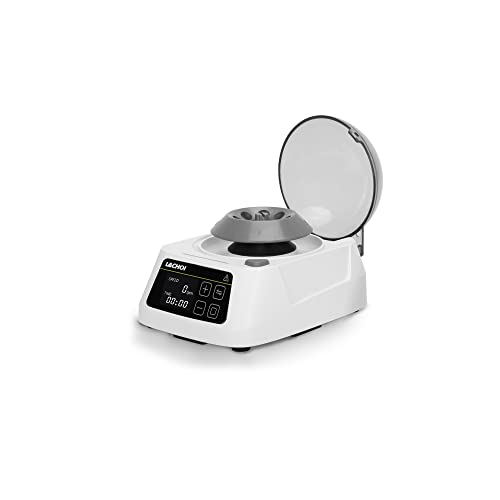 LACHOI Mini Lab Centrifuge Machine 1000-10000RPM Adjustable Time LCD Digital Mini Microcentrifuge Scientific Mini Centrifuge Benchtop with 2 Rotors for 80.2/0.5/1.5/2ml Tubes&280.2ml PCR Strips