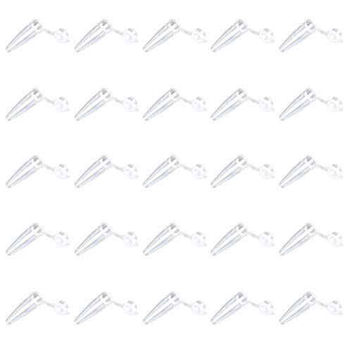 100 Pieces Microcentrifuge Tubes 0.2ml Microcentrifuge Tubes Mini Centrifuge Tubes Plastic Microcentrifuge Test Tubes with Attached Lid, Transparent