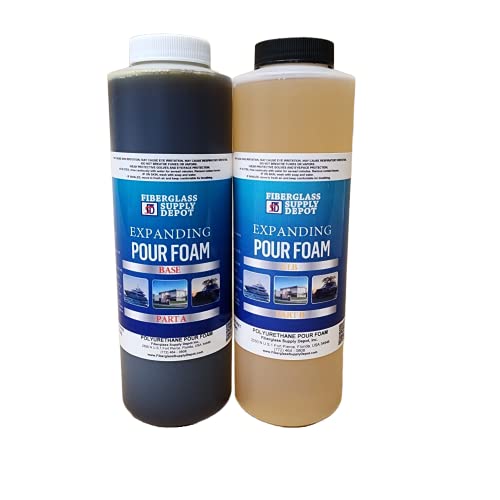 6 Lb. Density Expanding Pour Foam, 2 Part Polyurethane Closed Cell Liquid Foam for Boats, Dock Flotation, Carving, Soundproofing, Filling Voids, and Insulation (Quart Kit)