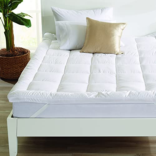 Extra Thick Full Mattress Topper - Breathable and Extra Soft Down Alternative Featherbed - 2-Inch Thick Mattress Pad - Extra Cushion Mattress Pad Fits Mattresses up to 18 Deep