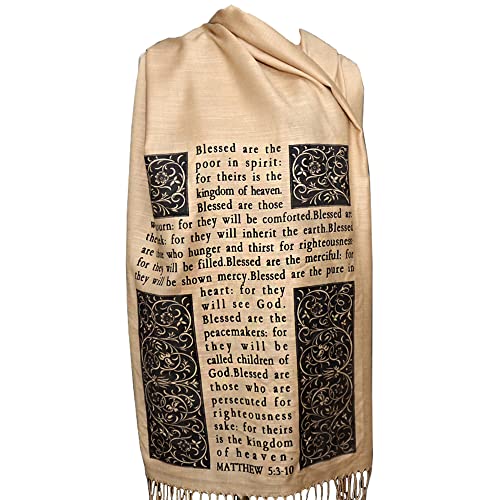 Universal Zone Christian Bible Verse Scarf (Psalm 23 and The Beatitudes)