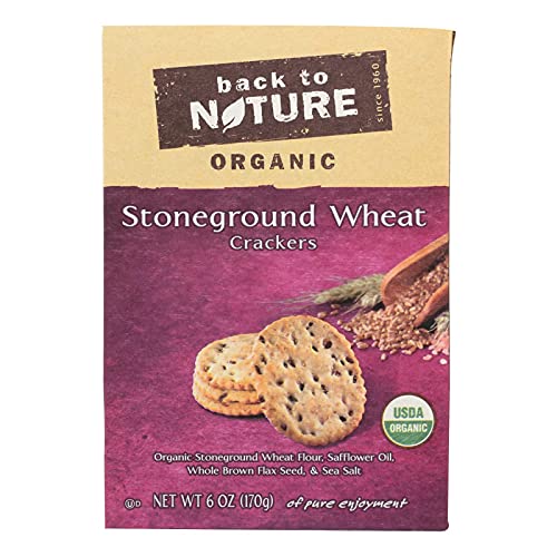 Back To Nature Organic Wheat Crackers Stoneground 6 Ounce (Pack of 6)