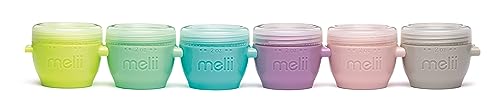 melii Snap & Go Baby Food Storage Containers with lids, Snack Containers, Freezer Safe - Set of 6, 2oz