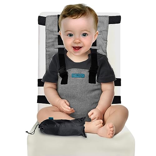 Baby Portable High Chair, Travel Booster Seat with Carry Bag by Vevoza- Travel High Chair for Toddlers with Adjustable Straps to Fit Any Chair Machine Wash Toddler Feeding/Eating Travel Seat Accessory