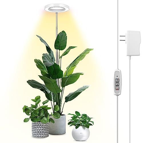 LBW Plant Grow Light, 72 LEDs Full Spectrum Grow Lights for Indoor Plants, 56in Large Grow Lamp with 4/8/12H Auto Timer & 4 Dimmable Brightness, Height Adjustable, Ideal for Tall Plants