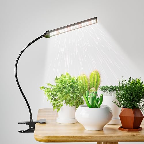 GooingTop Grow Light LED Gooseneck Lamp,6500K 50W Full Spectrum 72 LED Plant Lamp Clip-on Desk for Indoor Plants Growing,Lighting Brightness Changeable,Timer 4 8 12 18Hrs,2023 Upgraded