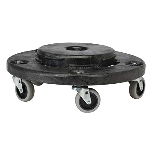 Rubbermaid Commercial Products Brute Trash Can Dolly with Wheels, Black, Transports 20, 32, 44 and 55G Brute Containers