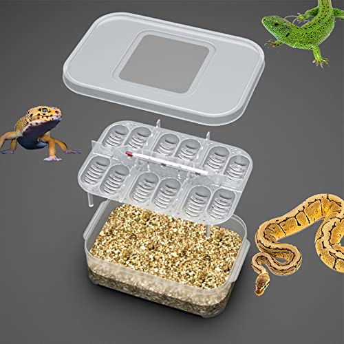 LIZHOUMIL 12 Grids Reptiles Eggs Incubator Tray,Incubation Box for ing Snake, Lizards,Reptile Breeding Box Reptile Transparent Box Incubator Supplies