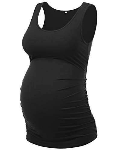 Maternity Tops Maternity Workout Tops Maternity Shirts for Women Plus Size Maternity Tops (Black,XXXL)