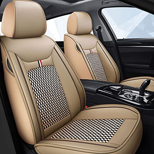 MVRVMV for Lexus ES250 CT200h GS350 GS450h LS500 ES300h ES350 IS350 IS500 NX350h RX350 RX450h UX250h Front Seat Cover Set, Universal Non-Slip Vehicle Cushion Cover (Front Pair/Beige)