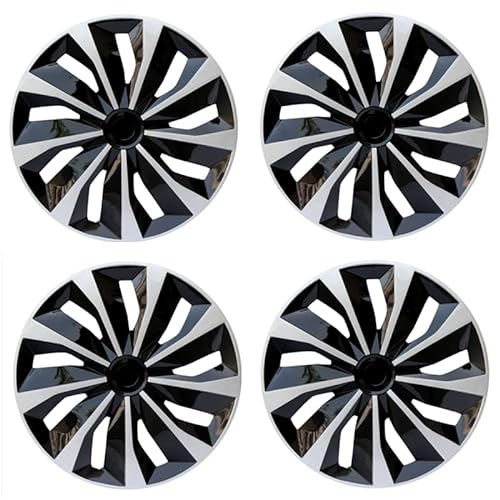 Hubcap Wheel Cover Replacement R15 Hub Caps Universal Wheel Rim Cover ABS Material Exterior Accessories for Car Trunk SUV -Set of 4 (15-Inch, Silver-Black)