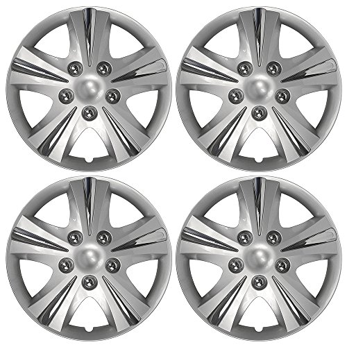 Custom Accessories 96411 GT-5 Silver 15" Wheel Cover, Pack of 4