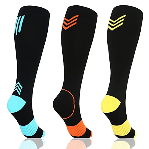 Tapesb 3 Pairs Plus size compression socks wide calf women men knee high 20-30 mmhg circulation for swelling 2xl 3xl 4xl 5xl