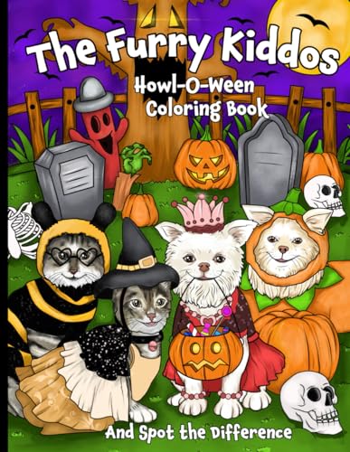 The Furry Kiddos Howl-O-Ween Coloring Book: And Spot the Difference