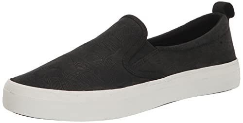 Sperry Women's Crest Twin Gore Leather Sneaker, Black, 9