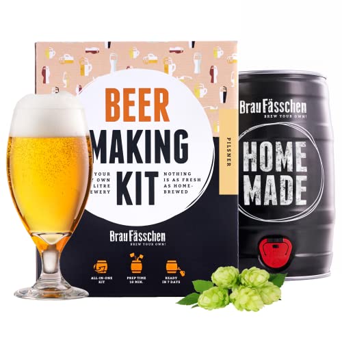 PILSNER - German Beer - Home Brew Beer Starter Kit with 1.3 Gallons Keg - Ready In 7 Days - Beer gifts - Gift for Men - Gift for Women - BrauFsschen