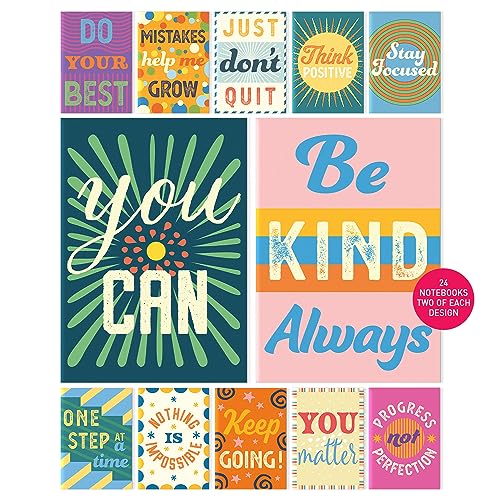 S&O Motivational Mini Notebooks Bulk Set w/Unique Messages  24 Inspirational Notebooks for Kids - Mini Notepads Bulk - Mini Notebook for Kids Set - Mini Journals Bulk Notebooks - 44 Pages, 3.5 x 5