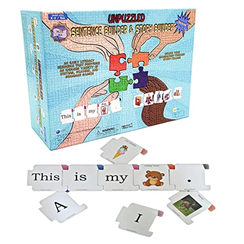 Thought-Spot: Sentence & Story Building: 2 in 1 Game for Speech, Writing, Reading, sequencing, Interpretation, and Speech Skills. Suitable for Kindergarten (Age 4+). Includes 161 Puzzle Pieces