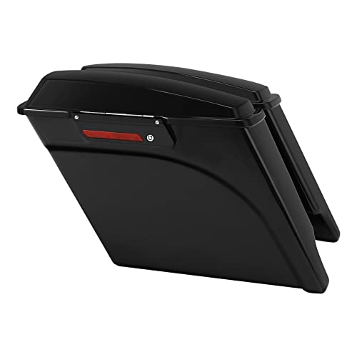 XFMT Vivid Black 5 Inch Stretched Extended Saddlebags with Lid Latches Keys For Harley Touring FLH FLT Electra Glide Road king Ultra Street Glide 1994-2013