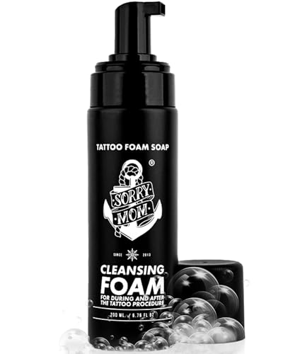Sorry Mom Foam Tattoo Soap for Tattooing & Aftercare - Antibacterial Soap for Tattoos & Piercings - Healing Tattoo Cleaning Soap - Ink Soap & Tattoo Cleaner - Green Tattoo Aftercare Soap Alternative