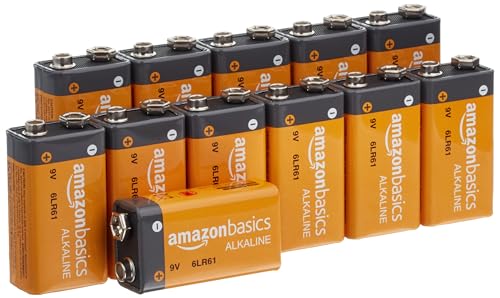 Amazon Basics 12-Pack 9 Volt Alkaline Performance All-Purpose Batteries, 5-Year Shelf Life, Packaging May Vary