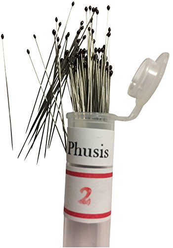 Phusis Stainless Steel Insect Pins - Size #2 - Set of 100 - Includes Storage Tube - for Entomology, Dissection and Butterfly Collections (#2)