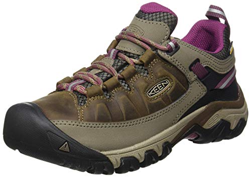 KEEN Women's-Targhee 3 Low Height Waterproof Hiking Shoes, Weiss/Boysenberry, 7.5