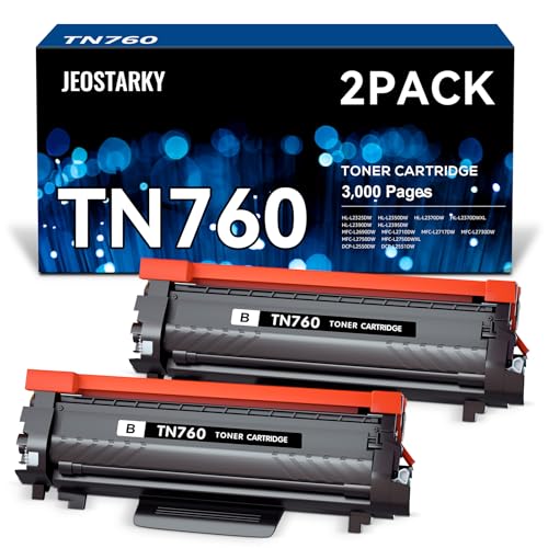 Toner TN-730/TN-760 Black High Yield Toner Cartridge Replacement for Brother TN760 TN 760 TN730 TN 730 Compatible for Brother MFC-L2710DW DCP-L2550DW MFC-L2750DW HL-L2350DW HL-L2395DW Printer 2-Pack