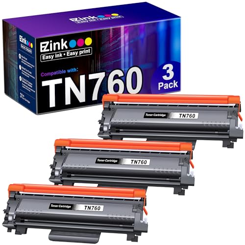 E-Z Ink (TM Compatible Toner Cartridge Replacement for Brother TN760 TN 760 TN730 Compatible with DCP-L2550DW HL-L2350DW HLL2395DW HLL2390DW HL-L2370DW MFC-L2710DW MFC-L2750DW MFC-L2730DW (3 Black)