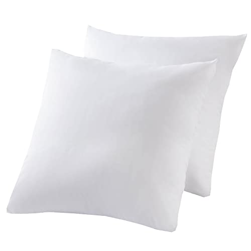 Waterproof Down Feather Proof Euro Pillow Protectors 26x26 Pack of 2 European Size Pillow Covers for Square Throw Pillow