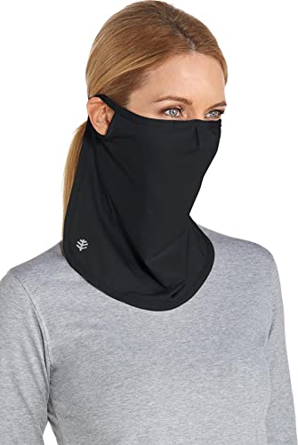 Coolibar UPF 50+ Men's Women's Vermilion UV Layered Mask - Sun Protective (One Size- Black)