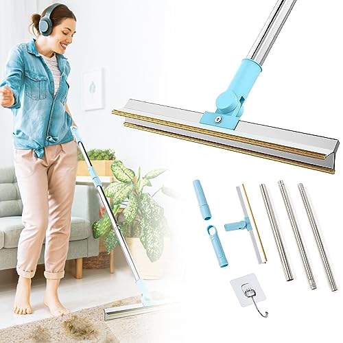 Carpet Rake for Pet Hair Removal, Adjustable 55" Long Handle, Easy to Scraper Dog Hair & Cat Hair for Couch, Rug, Mat, Car Mat and Furniture