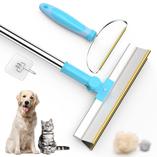 Kreety 56 Pet Hair Remover Set Innovative Metal Edge Design Retractable Carpet Rake Scraper,Dog and Cat Pet Hair Deep Cleaner Brush Reusable Pet Hair Remover Tool for Fur Rug,Stairs,Couch,Car Mats